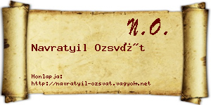 Navratyil Ozsvát névjegykártya